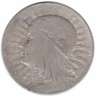 (1934) Монета Польша 1934 год 5 злотых "Ядвига"  Серебро Ag 750  VF